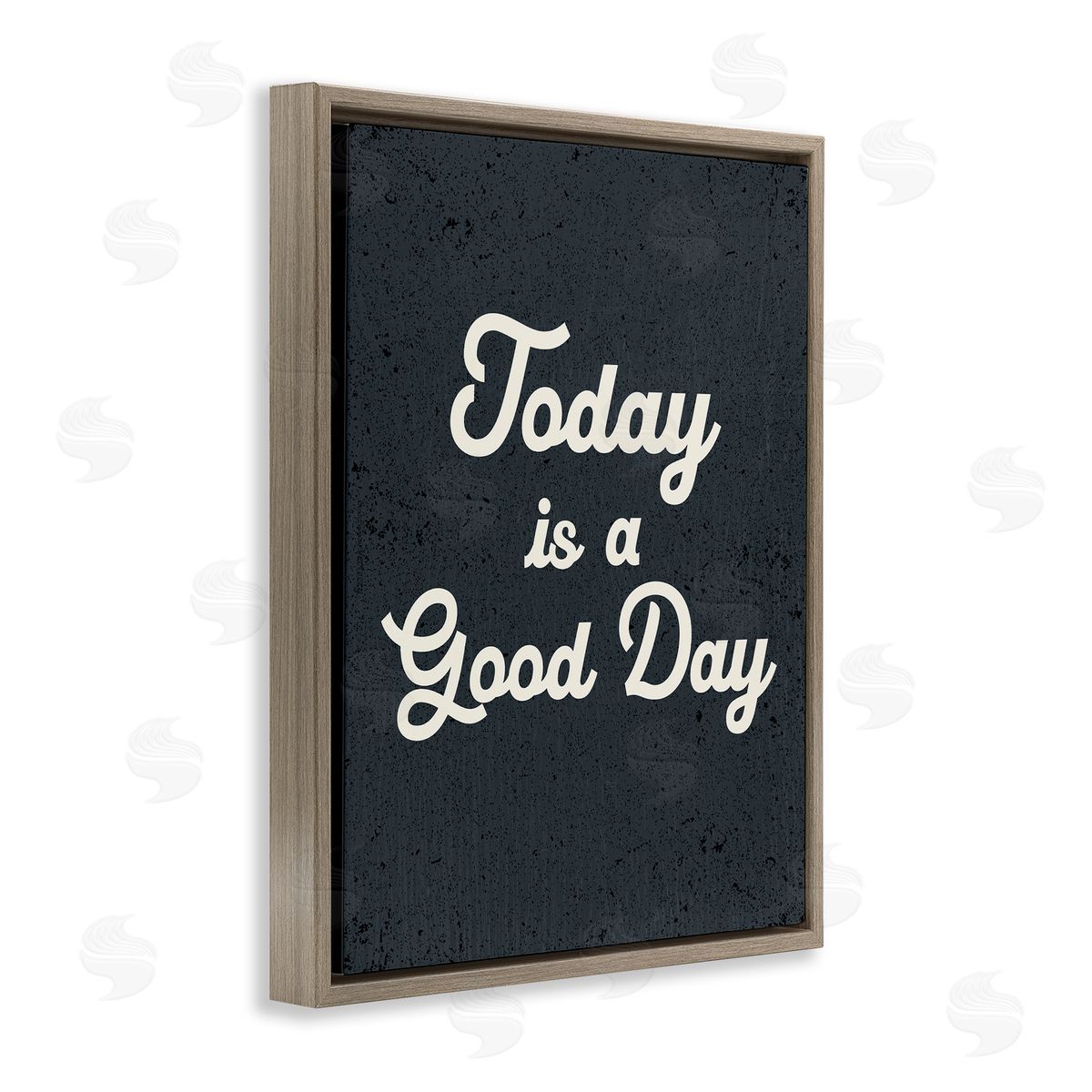 Stupell Studio Today Is Good Day Vintage Brown Floating Frame Canvas Wall Art Print