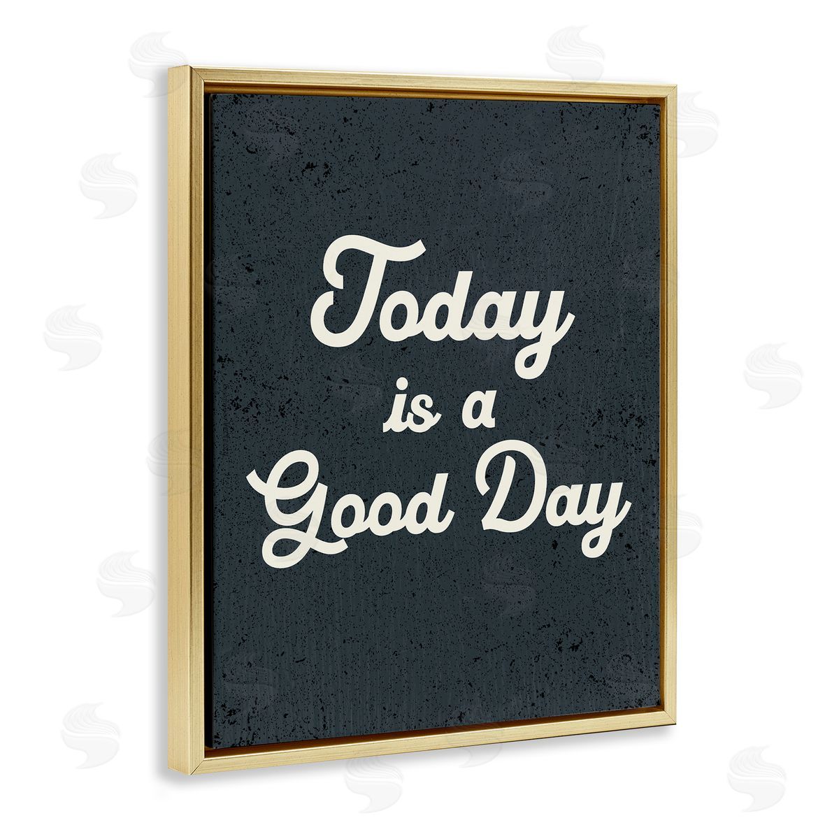 Stupell Studio Today Is Good Day Vintage Gold Floating Frame Canvas Wall Art Print