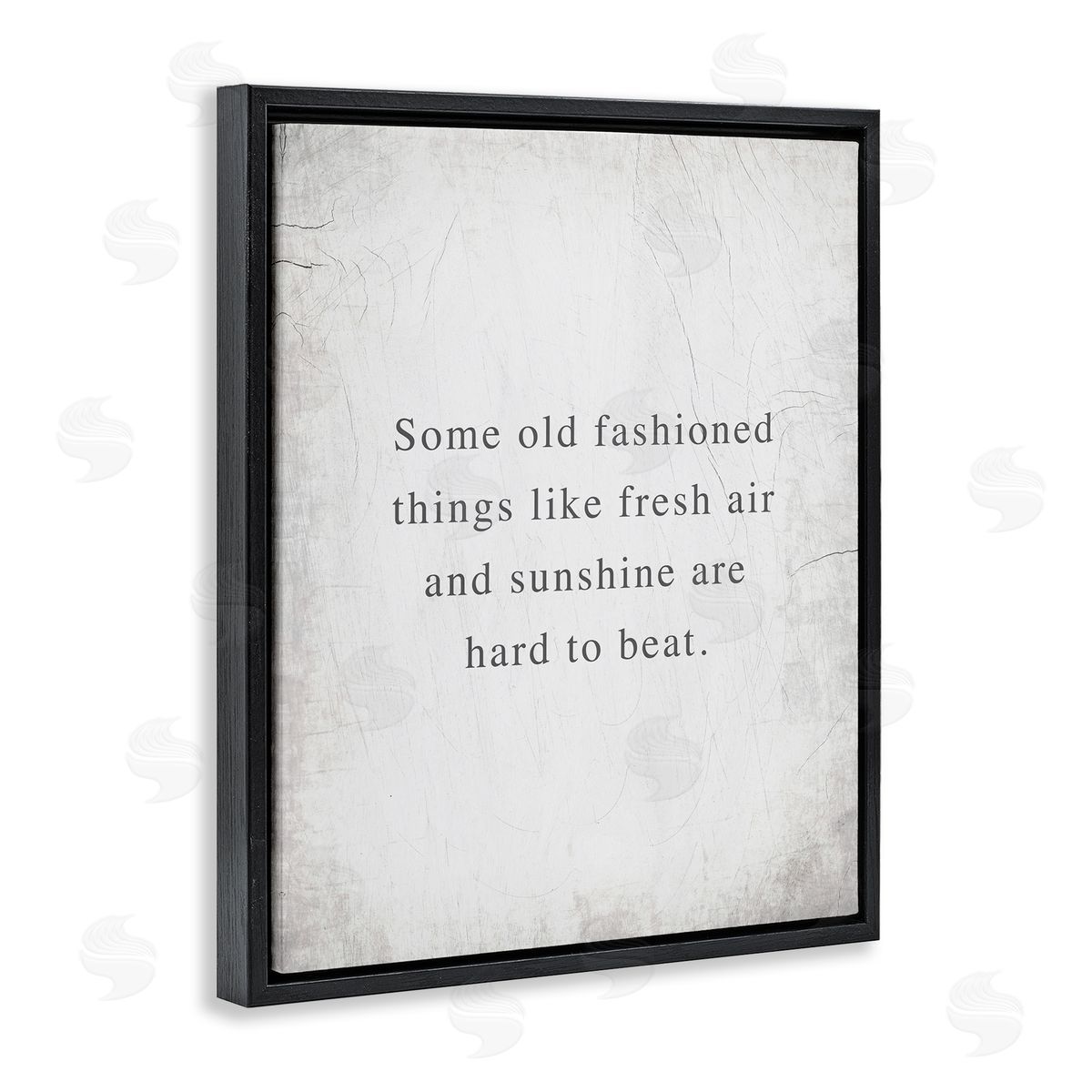 Stupell Studio Fresh Air & Sunshine Sentiment Black Floating Frame Canvas Wall Art Print