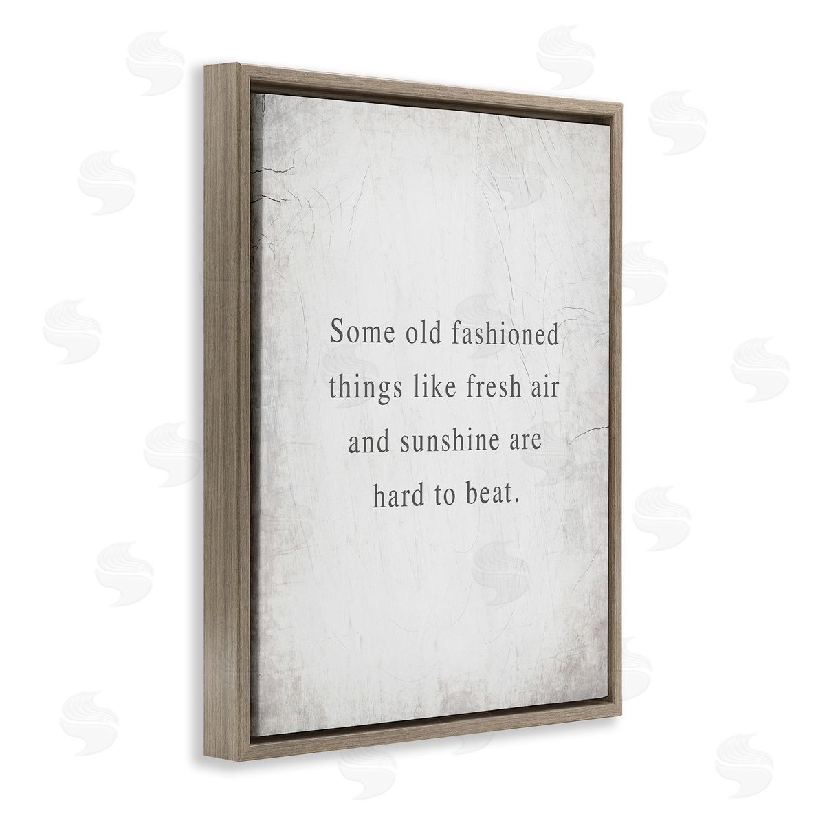 Stupell Studio Fresh Air & Sunshine Sentiment Brown Floating Frame Canvas Wall Art Print