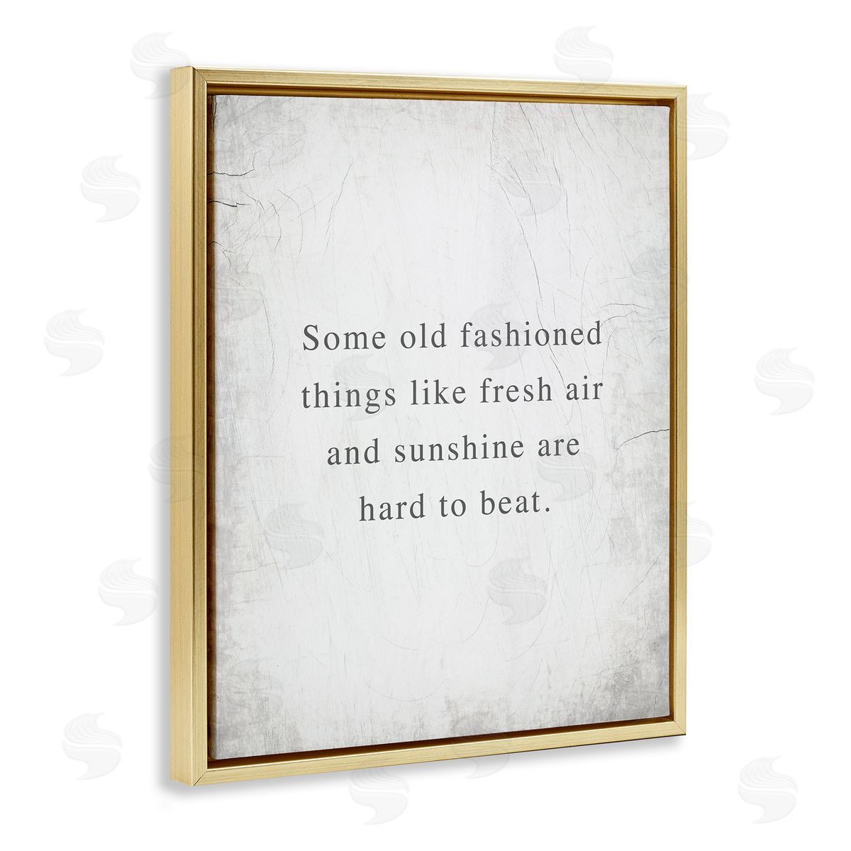 Stupell Studio Fresh Air & Sunshine Sentiment Gold Floating Frame Canvas Wall Art Print