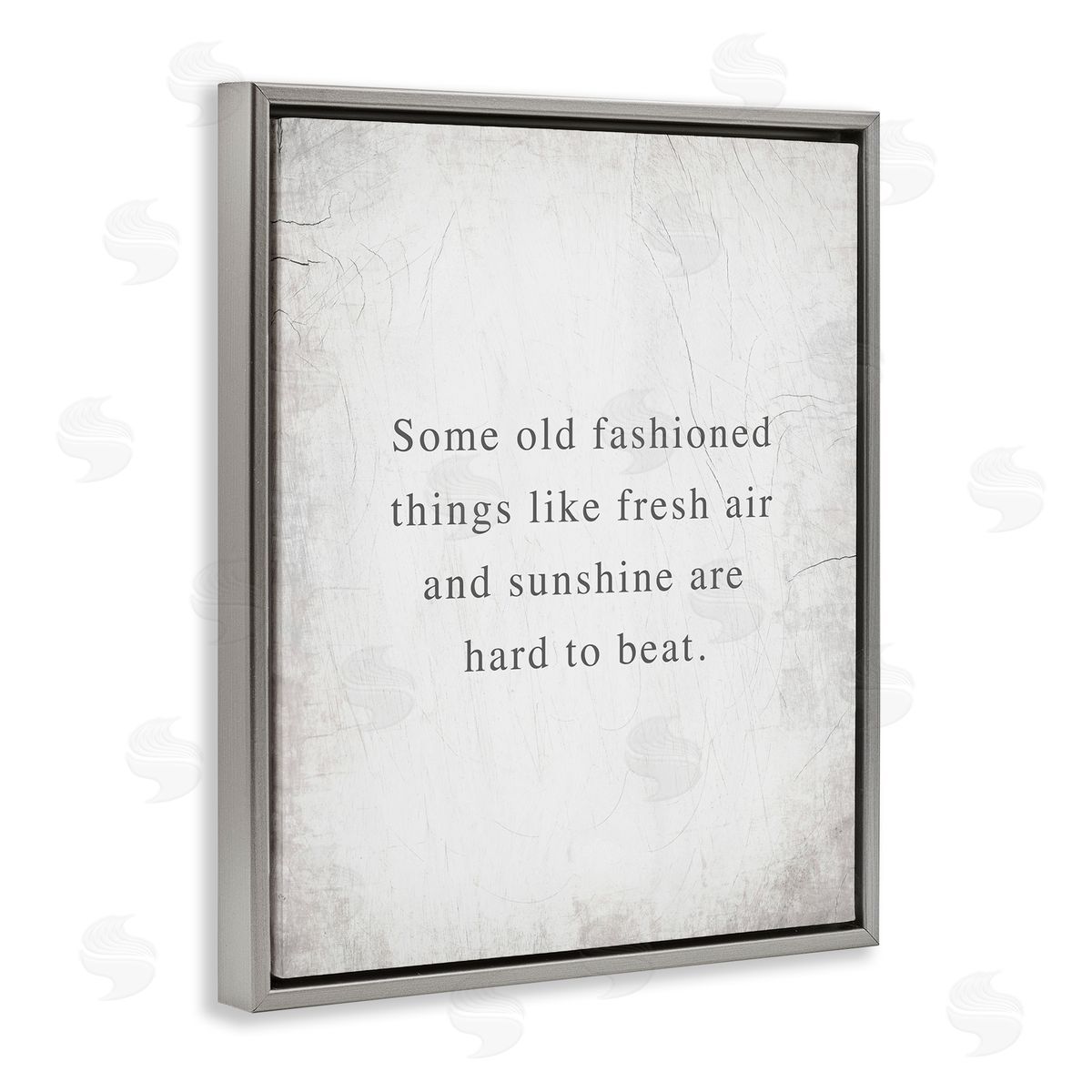 Stupell Studio Fresh Air & Sunshine Sentiment Gray Floating Frame Canvas Wall Art Print