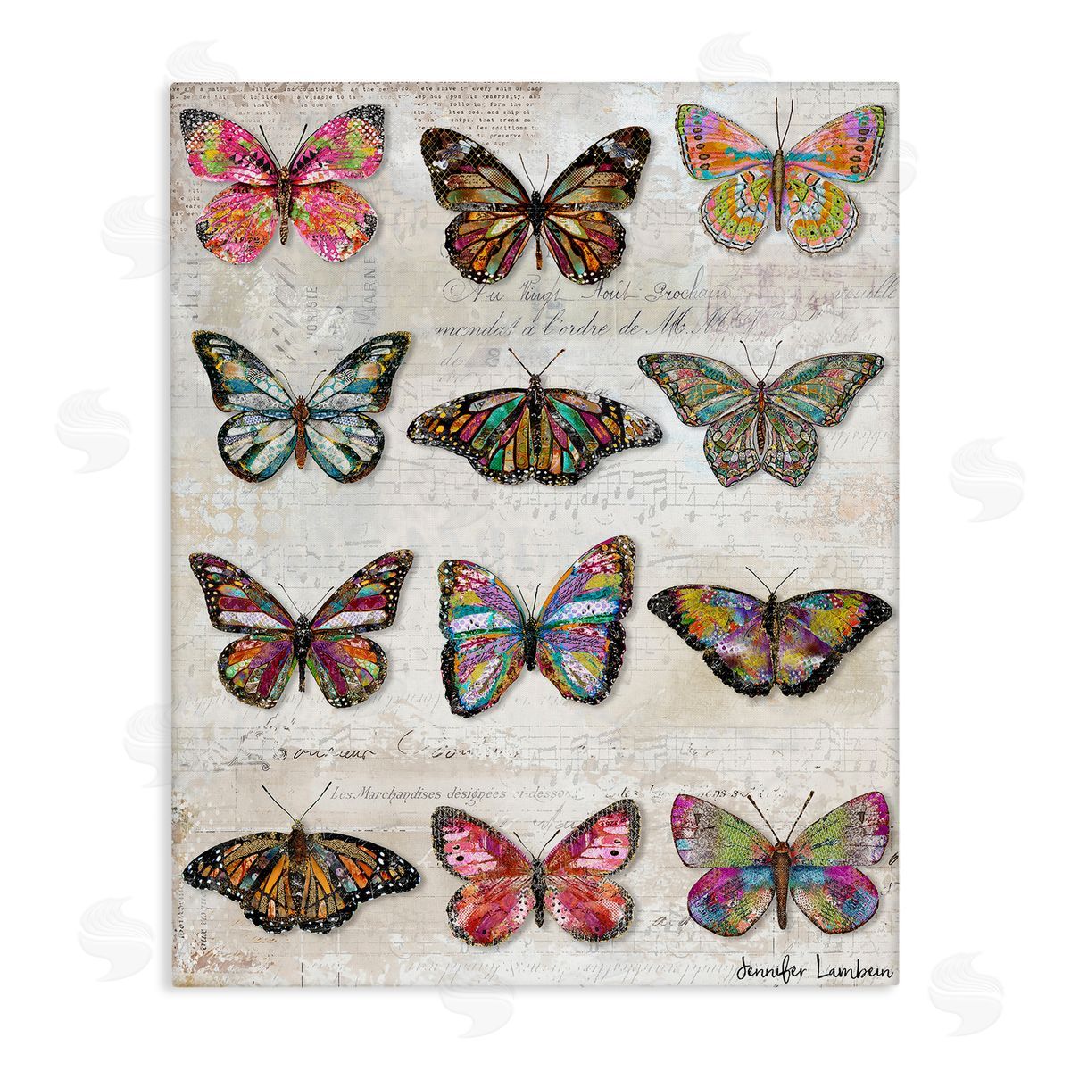 Jennifer Lambein Butterfly Love Vintage Studies Canvas Wall Art Print