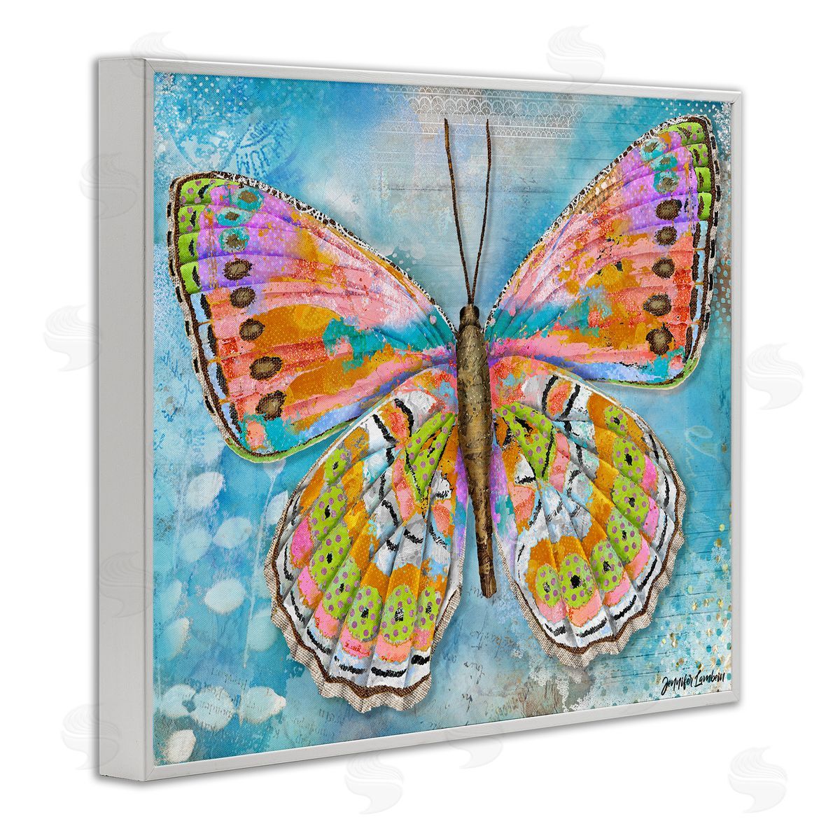 Jennifer Lambein Celebration Butterfly Wings White Framed Giclee Wall Art Print