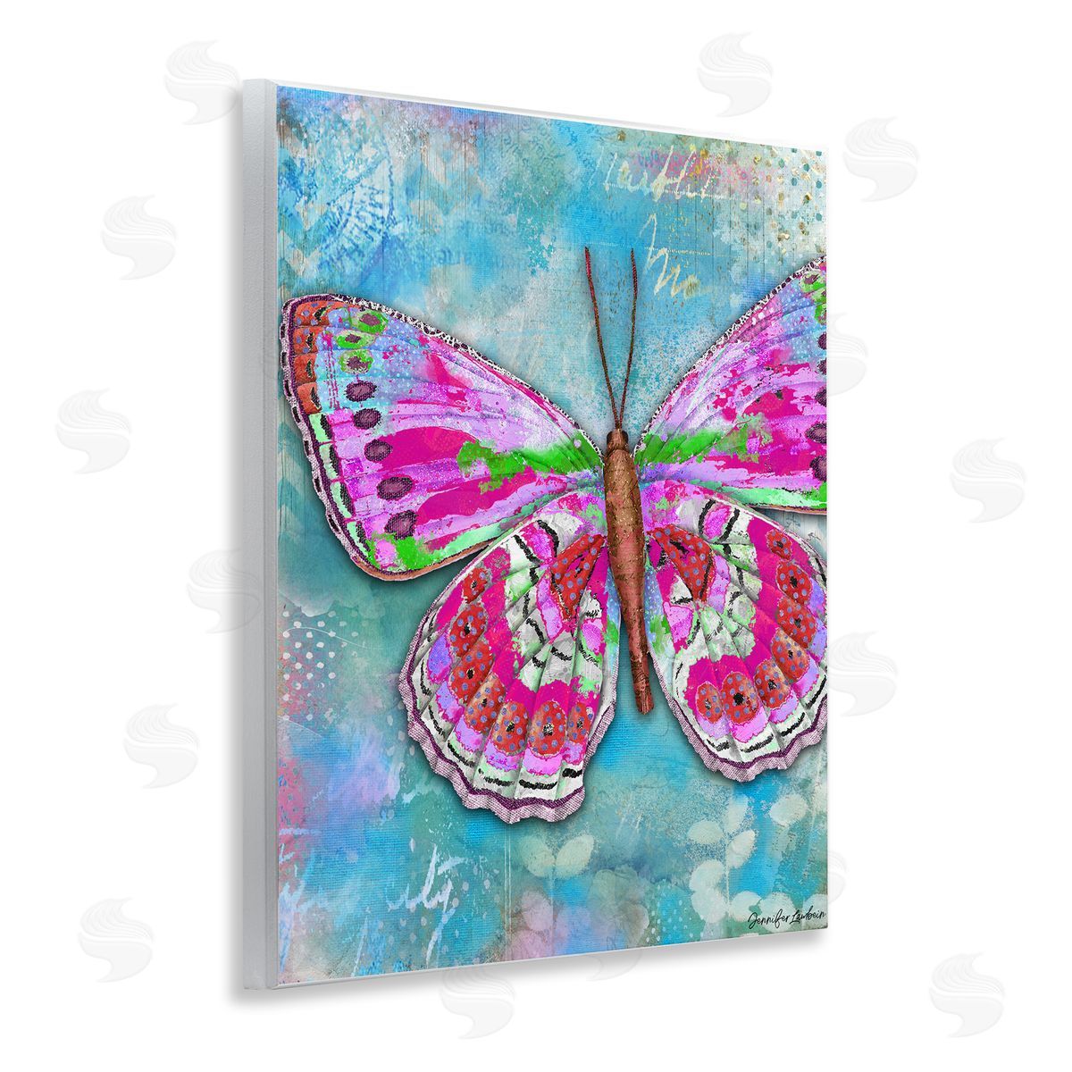Jennifer Lambein Garden Party Butterfly Wooden Wall Plaque Art Print