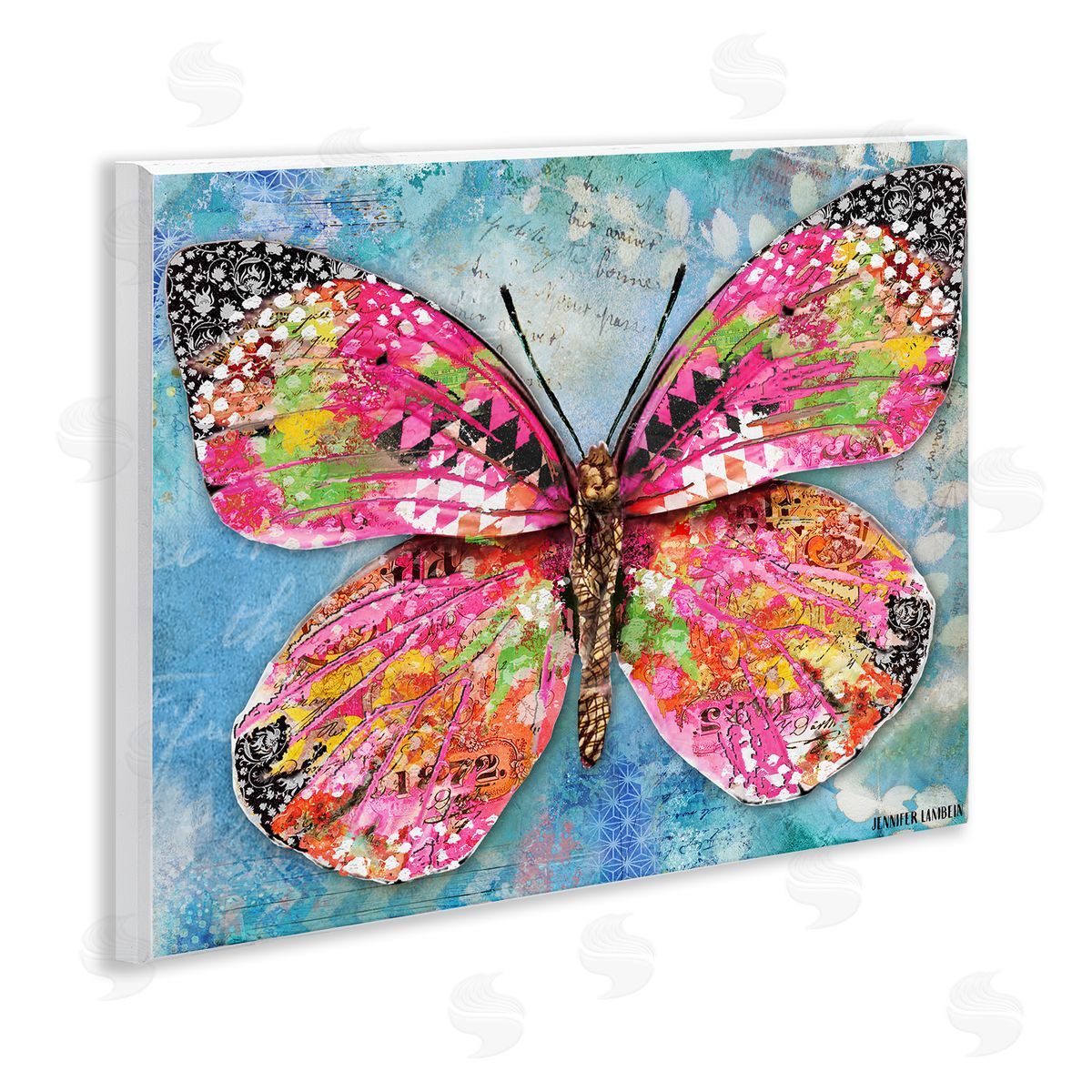 Jennifer Lambein Wonderland Butterfly Pattern Wooden Wall Plaque Art Print