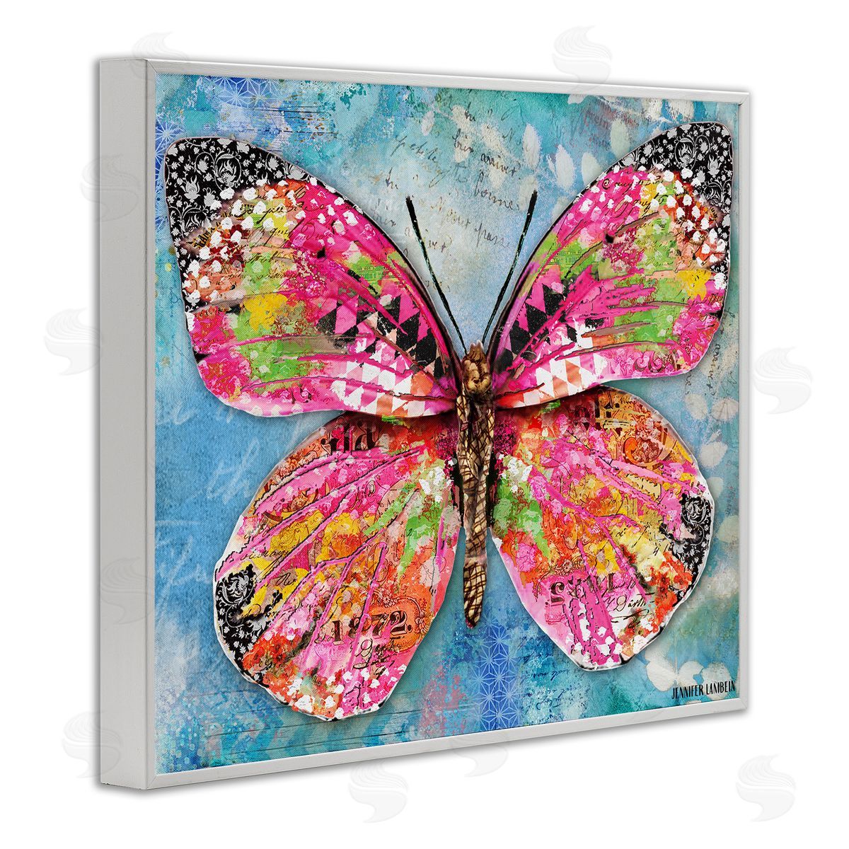 Jennifer Lambein Wonderland Butterfly Pattern White Framed Giclee Wall Art Print