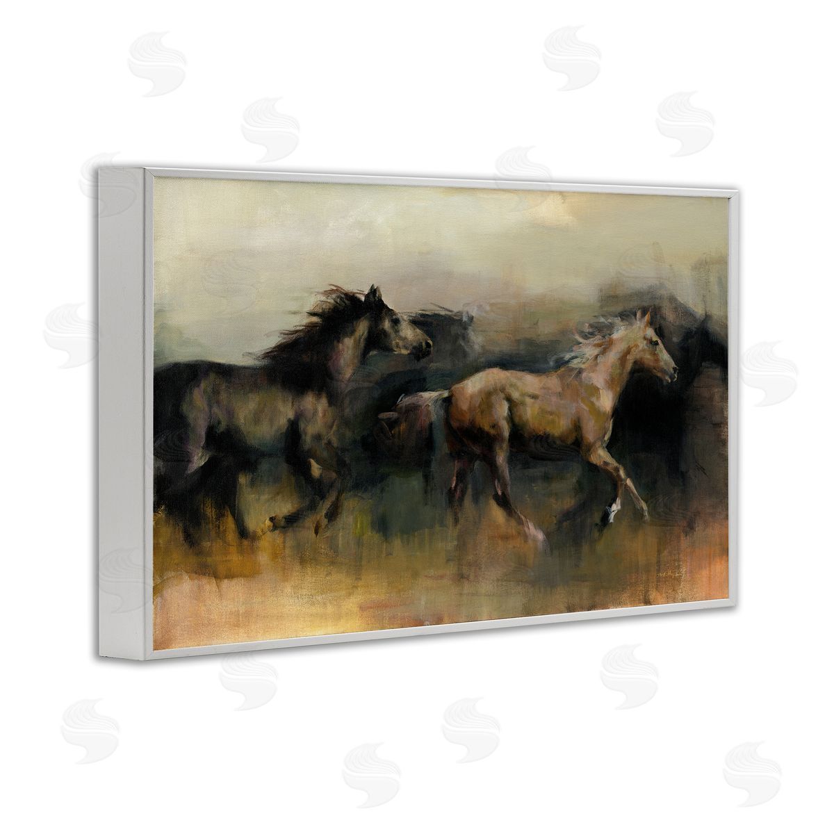 Marilyn Hageman Roaming The West Horses White Framed Giclee Wall Art Print