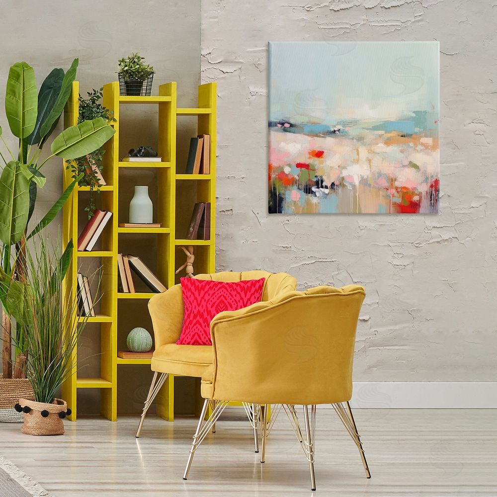 Irena Orlov Pastel Paint Drip Scene Canvas Wall Art Print in Room