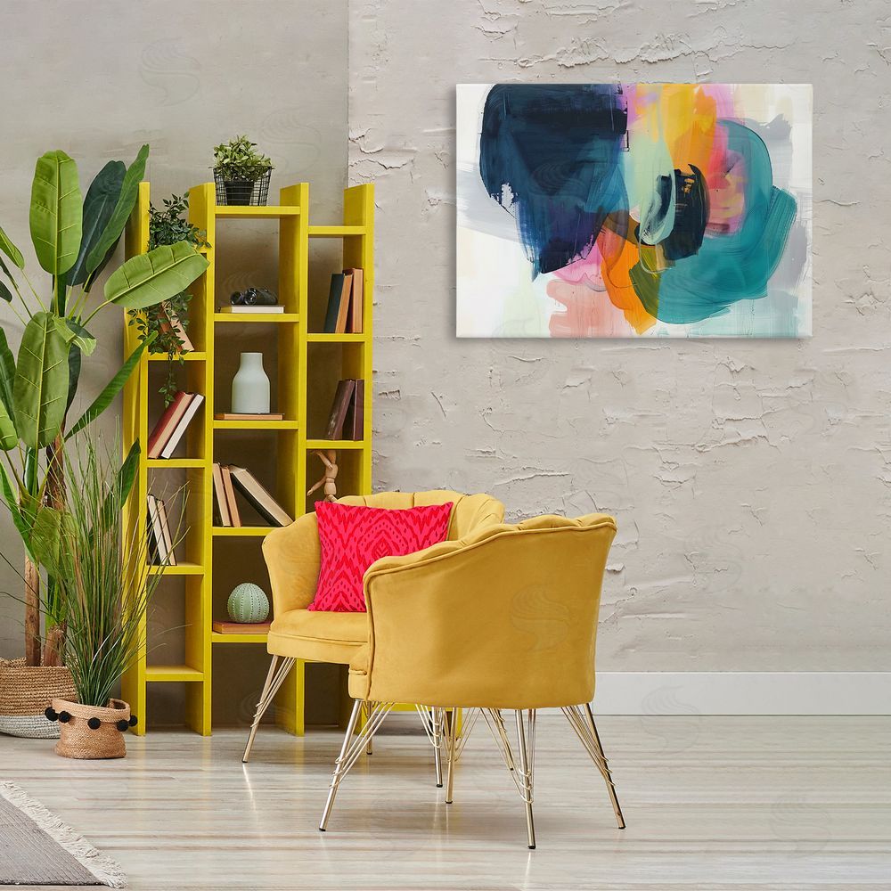 Irena Orlov Bold Hue Paint Strokes Canvas Wall Art Print in Room