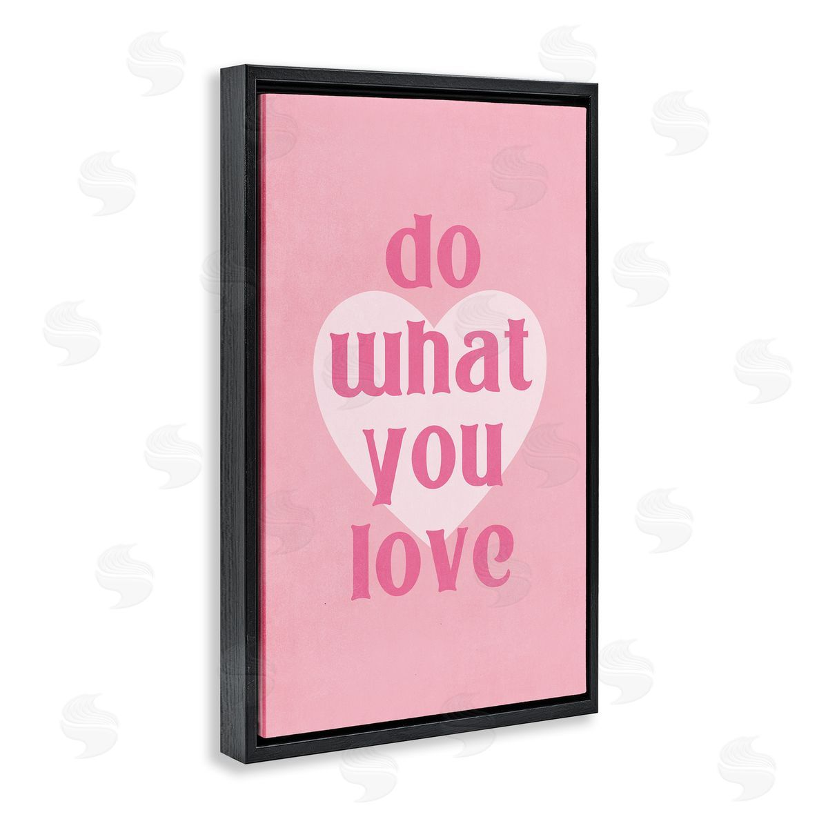 Nataly White Do What You Love Pink Black Floating Frame Canvas Wall Art Print