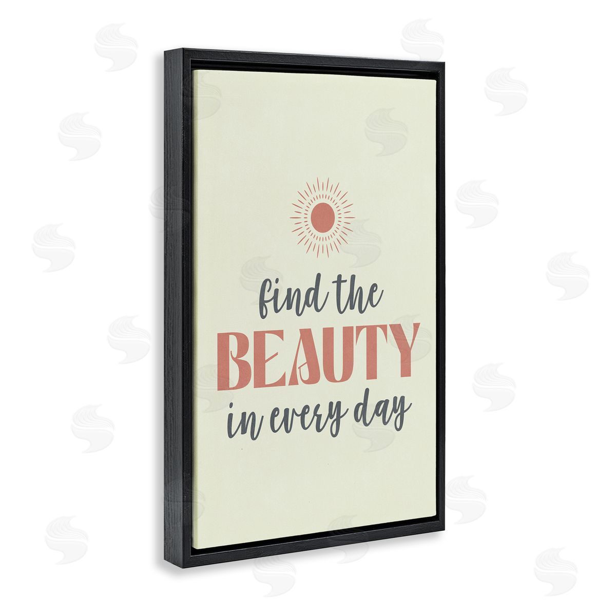 Nataly White Beauty in Every Day Black Floating Frame Canvas Wall Art Print