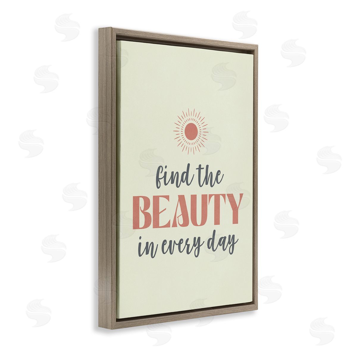 Nataly White Beauty in Every Day Brown Floating Frame Canvas Wall Art Print