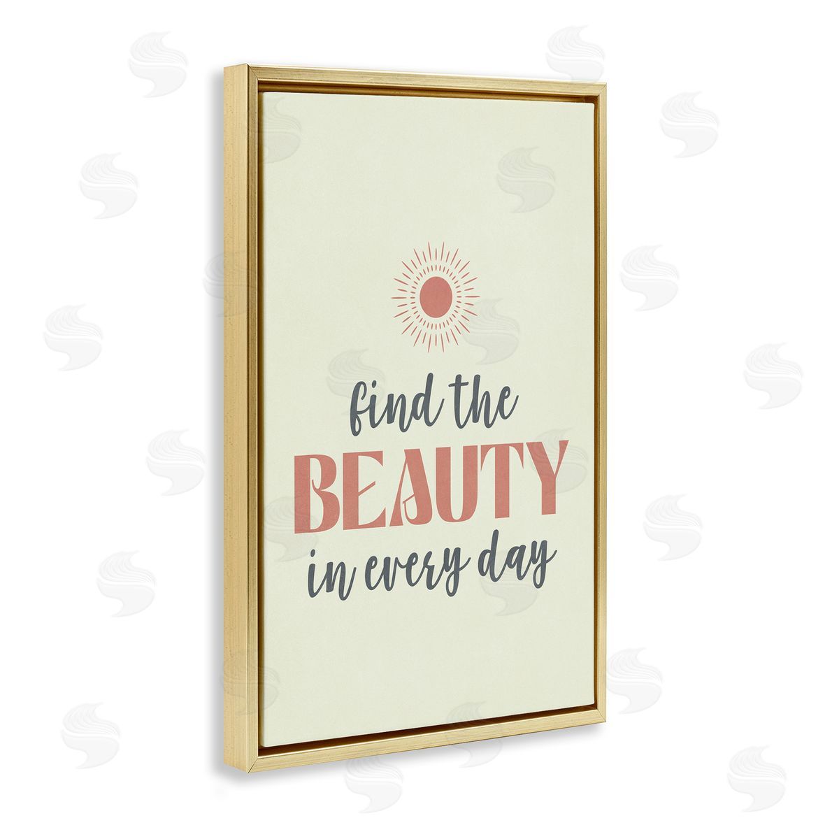 Nataly White Beauty in Every Day Gold Floating Frame Canvas Wall Art Print