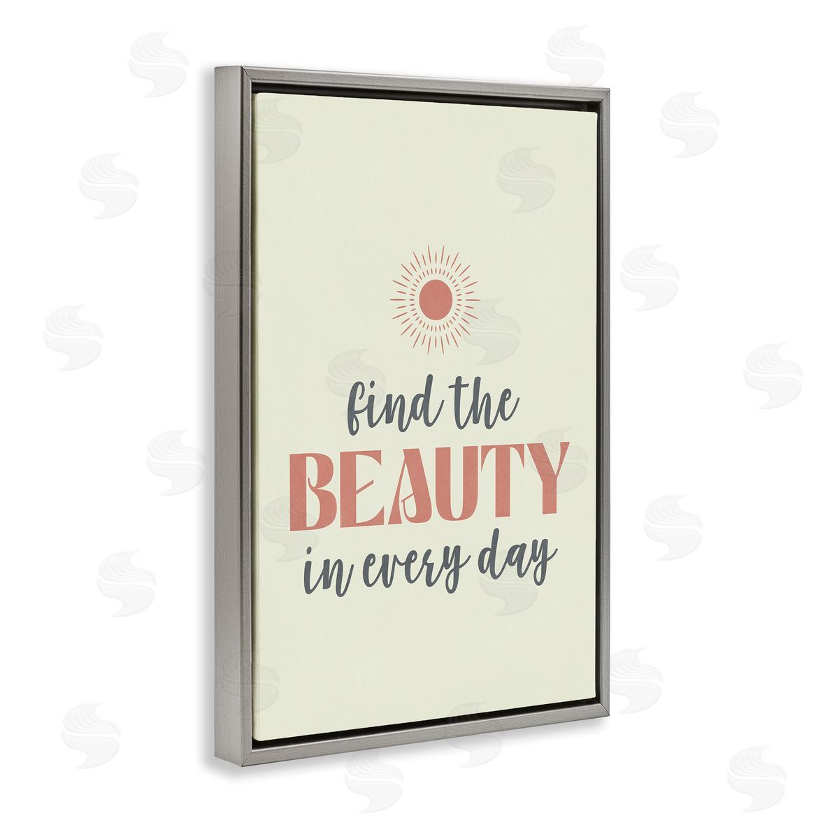 Nataly White Beauty in Every Day Gray Floating Frame Canvas Wall Art Print