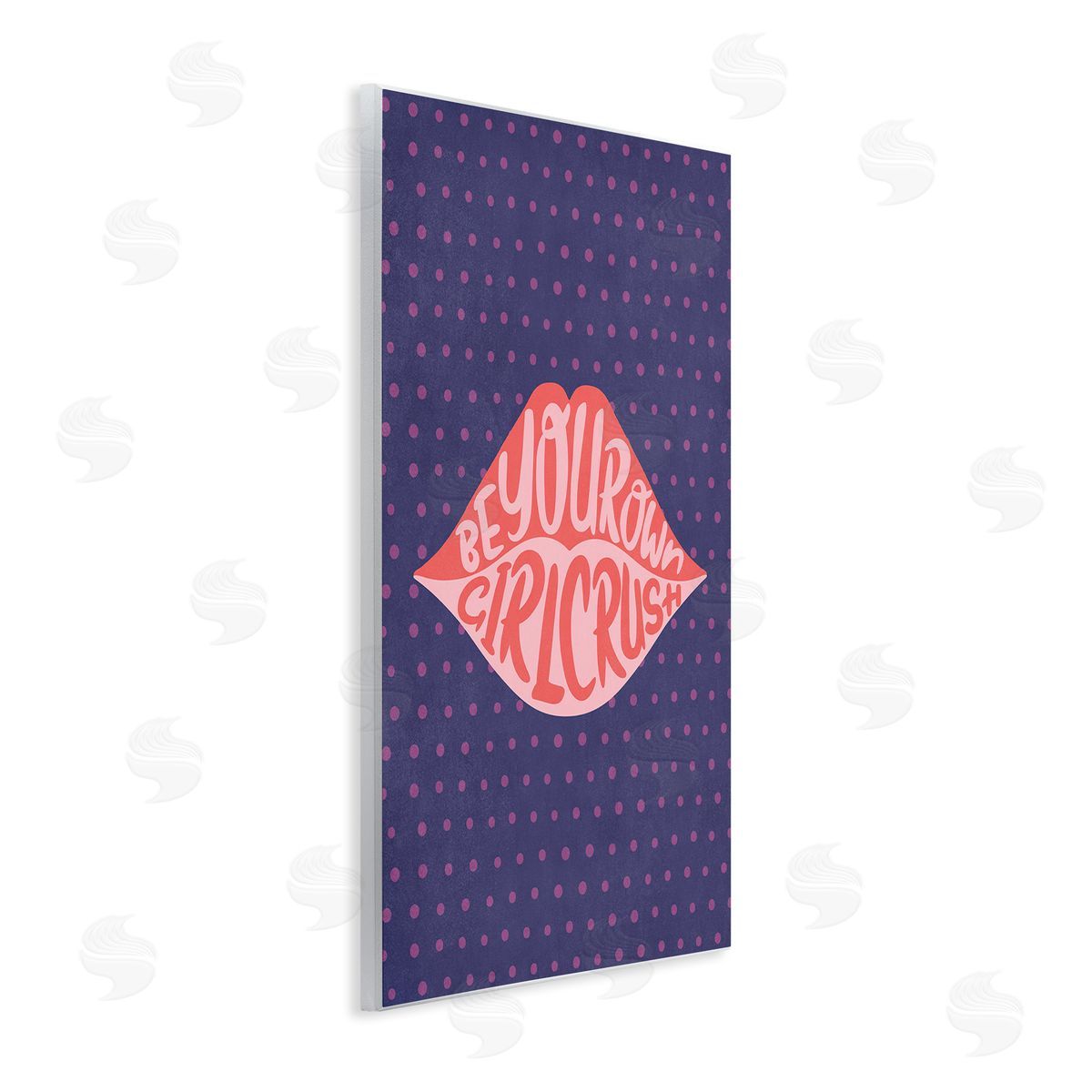 Nataly White Confident Girl Crush Lips Wooden Wall Plaque Art Print