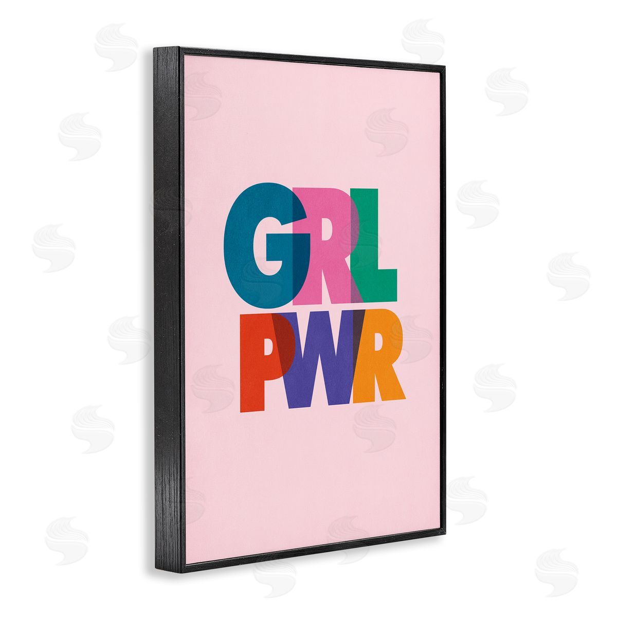 Nataly White Girl Power Pastel Text Black Framed Giclee Wall Art Print