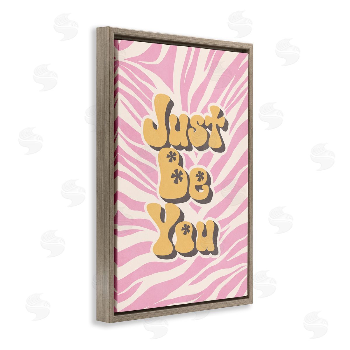 Nataly White Just Be You on Zebra Brown Floating Frame Canvas Wall Art Print