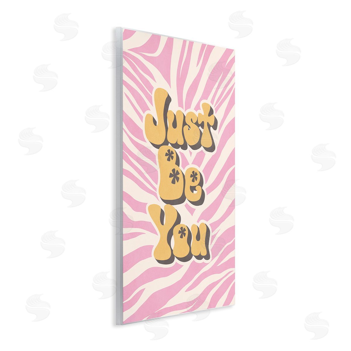 Nataly White Just Be You on Zebra Wooden Wall Plaque Art Print