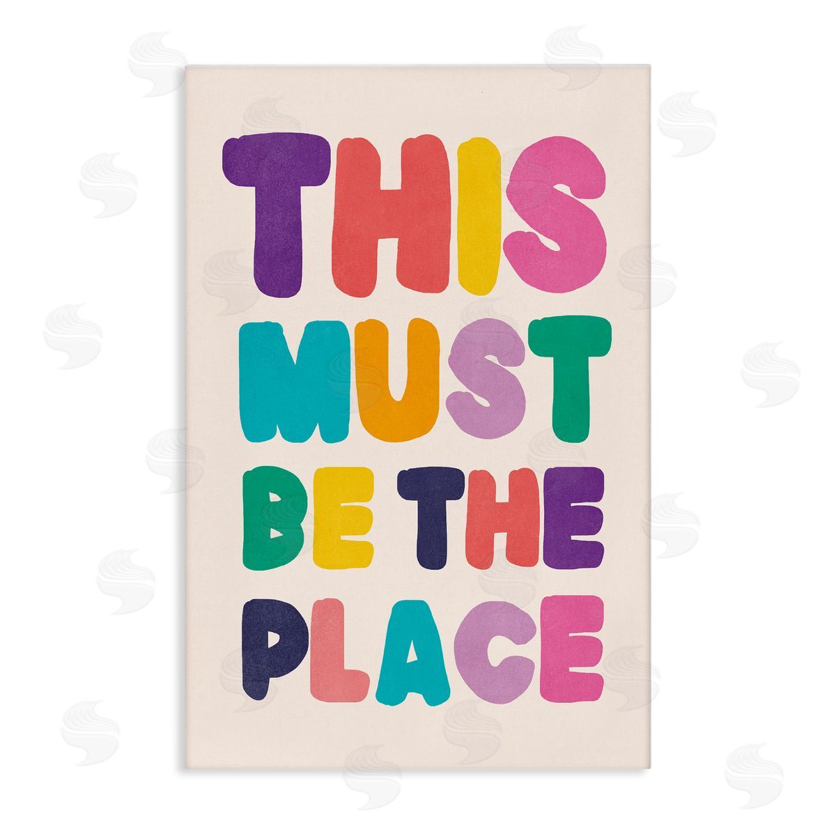 Nataly White Must Be The Place Phrase Canvas Wall Art Print