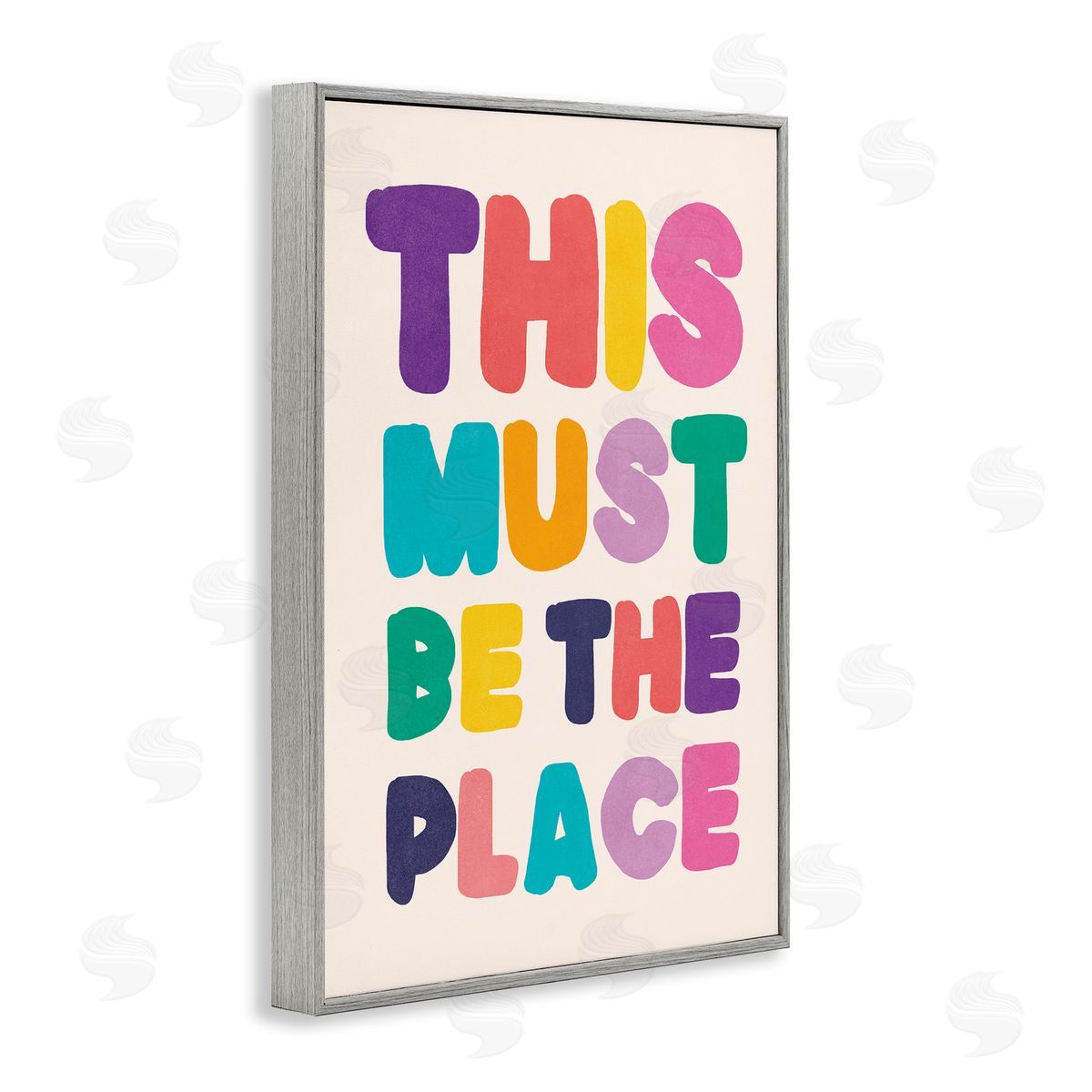 Nataly White Must Be The Place Phrase Gray Framed Giclee Wall Art Print