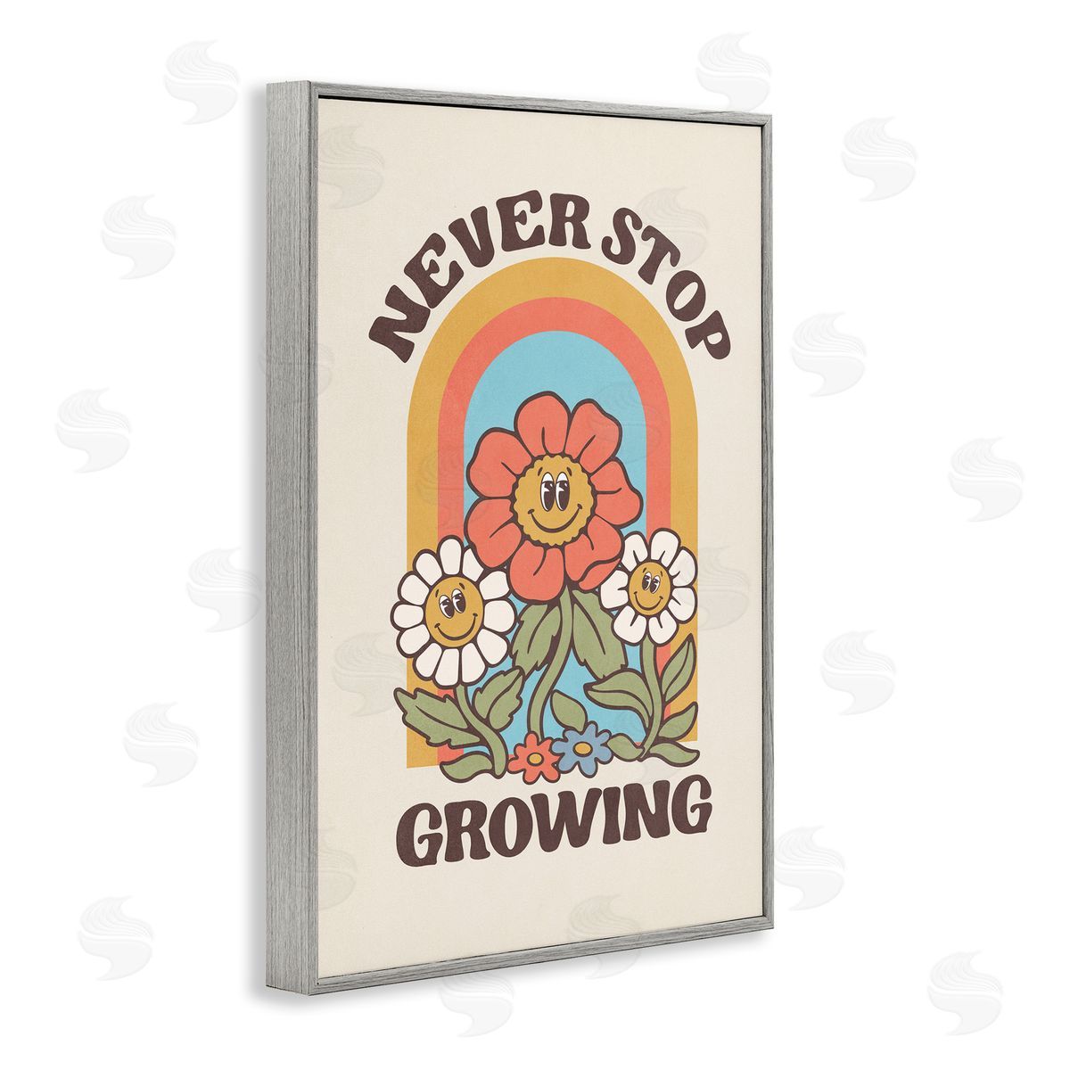 Nataly White Vintage Never Stop Growing Gray Framed Giclee Wall Art Print