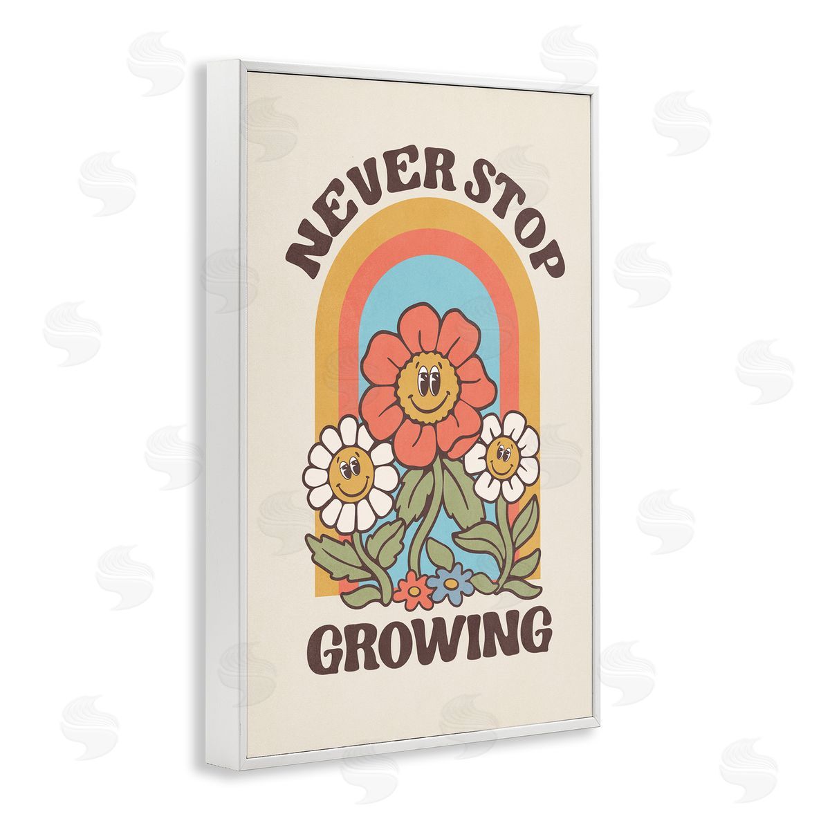 Nataly White Vintage Never Stop Growing White Framed Giclee Wall Art Print