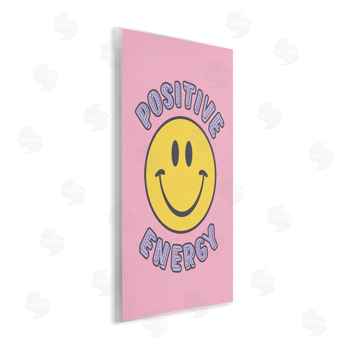 Nataly White Positive Energy Smiley Wooden Wall Plaque Art Print