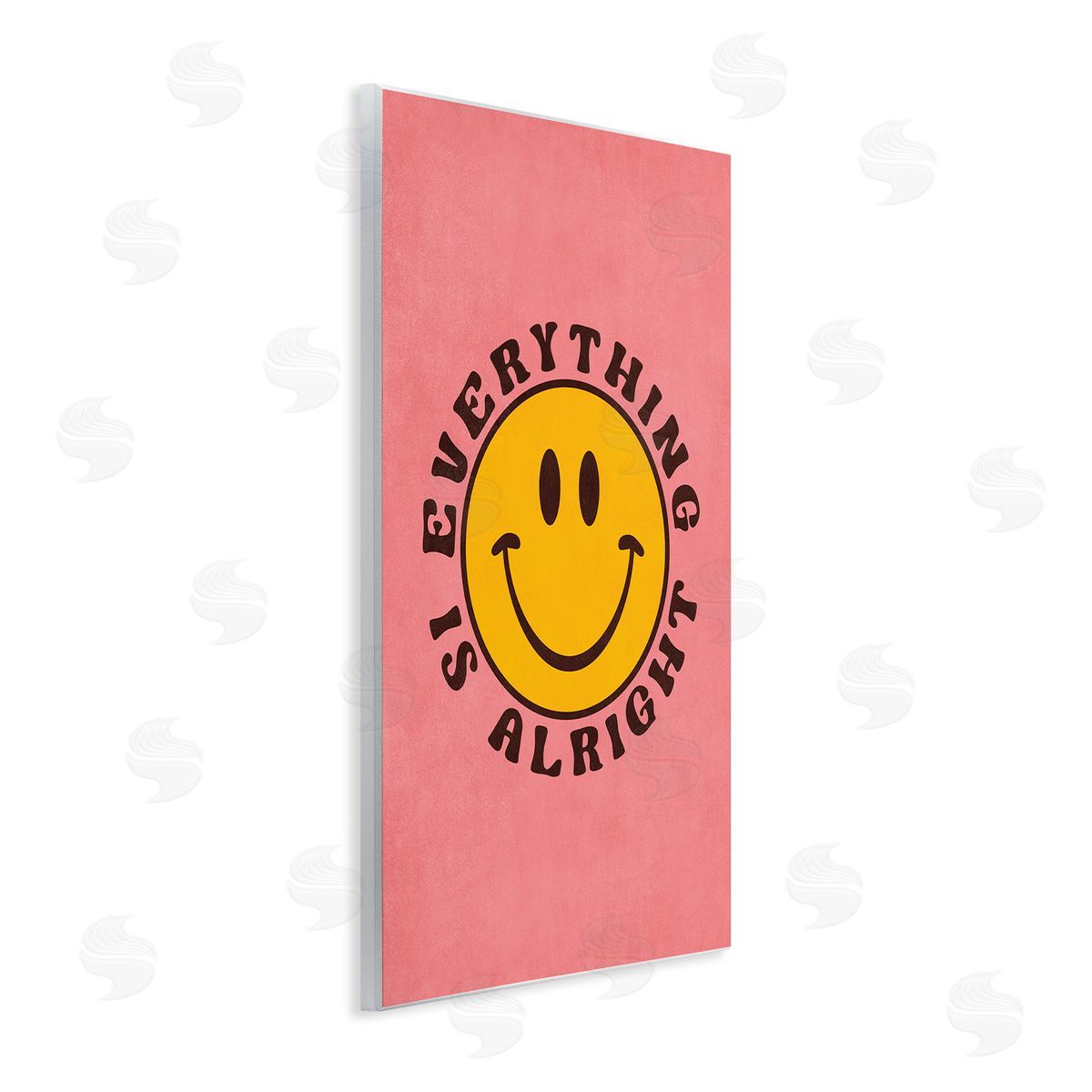 Nataly White Retro Everything Is Alright Wooden Wall Plaque Art Print