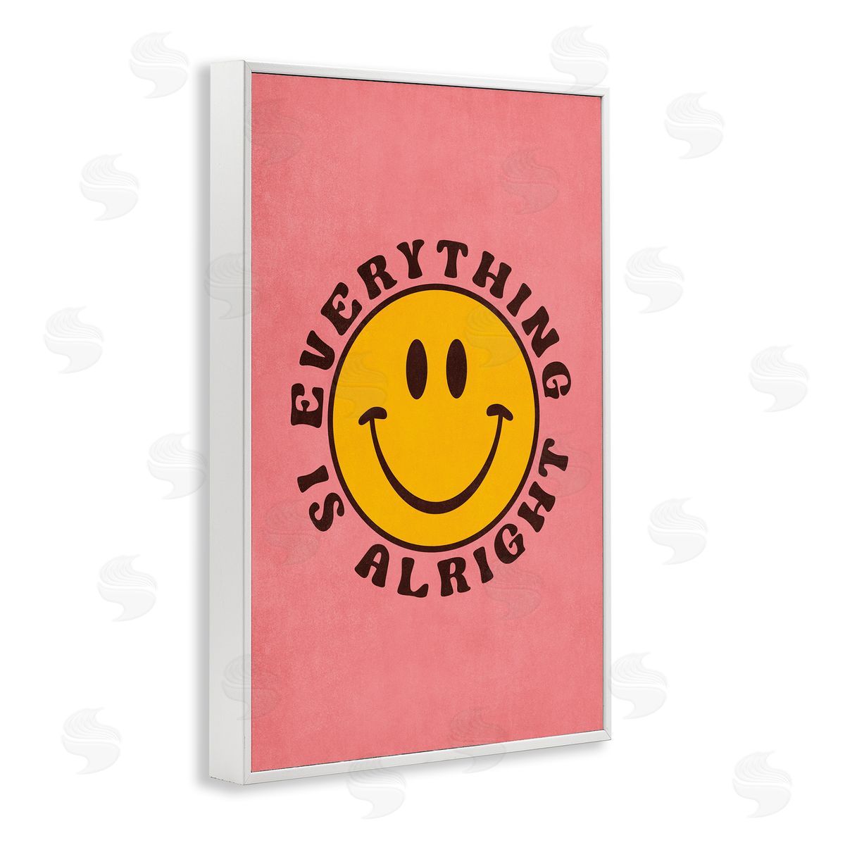 Nataly White Retro Everything Is Alright White Framed Giclee Wall Art Print