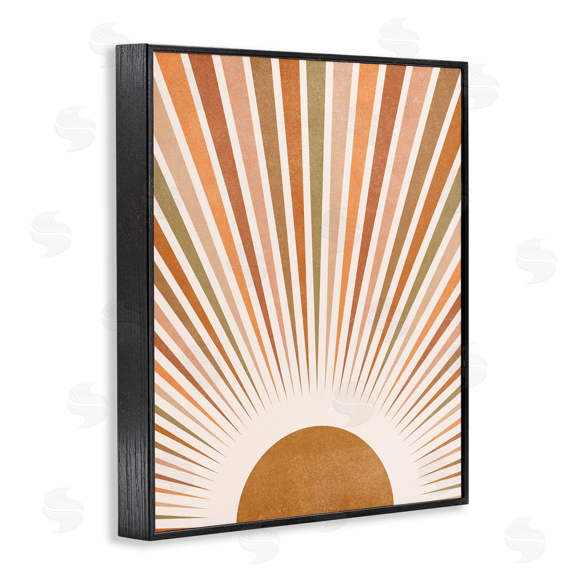 Nataly White Vintage Boho Sunburst Black Framed Giclee Wall Art Print