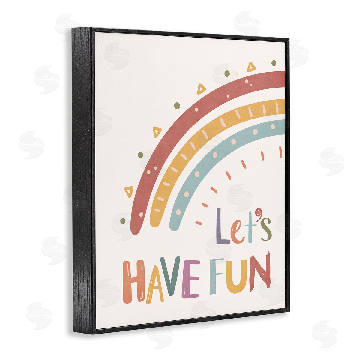 Nataly White Let's Have Fun Rainbow Black Framed Giclee Wall Art Print