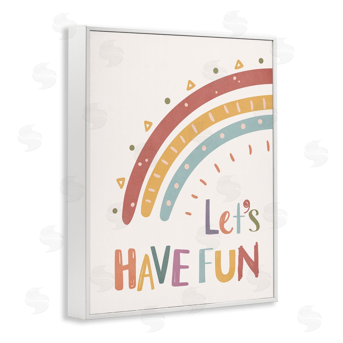 Nataly White Let's Have Fun Rainbow White Framed Giclee Wall Art Print