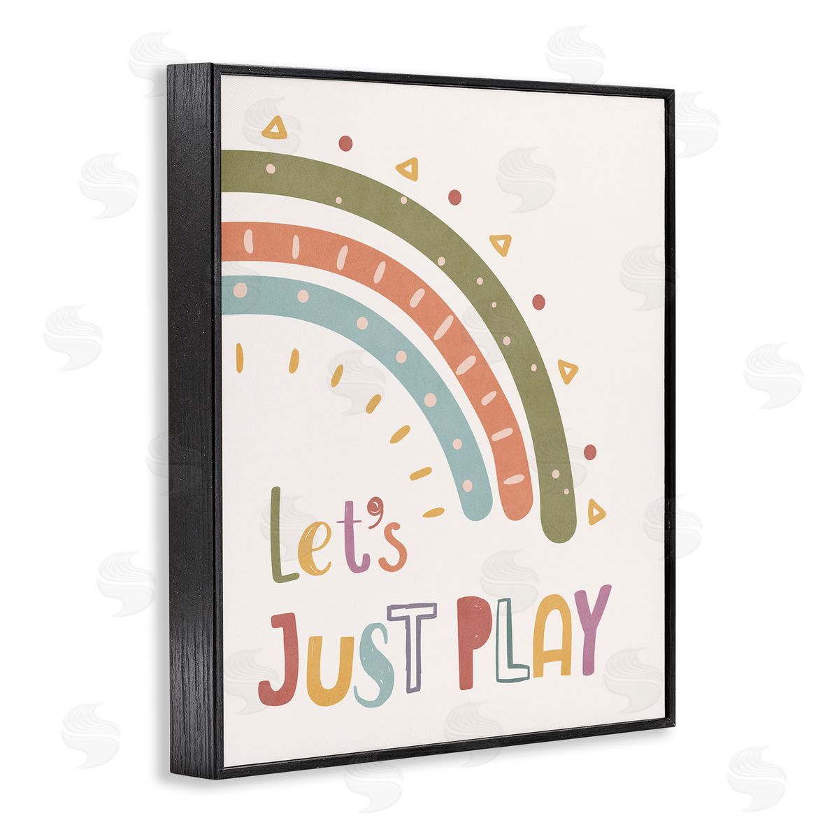 Nataly White Let's Just Play Rainbow Black Framed Giclee Wall Art Print
