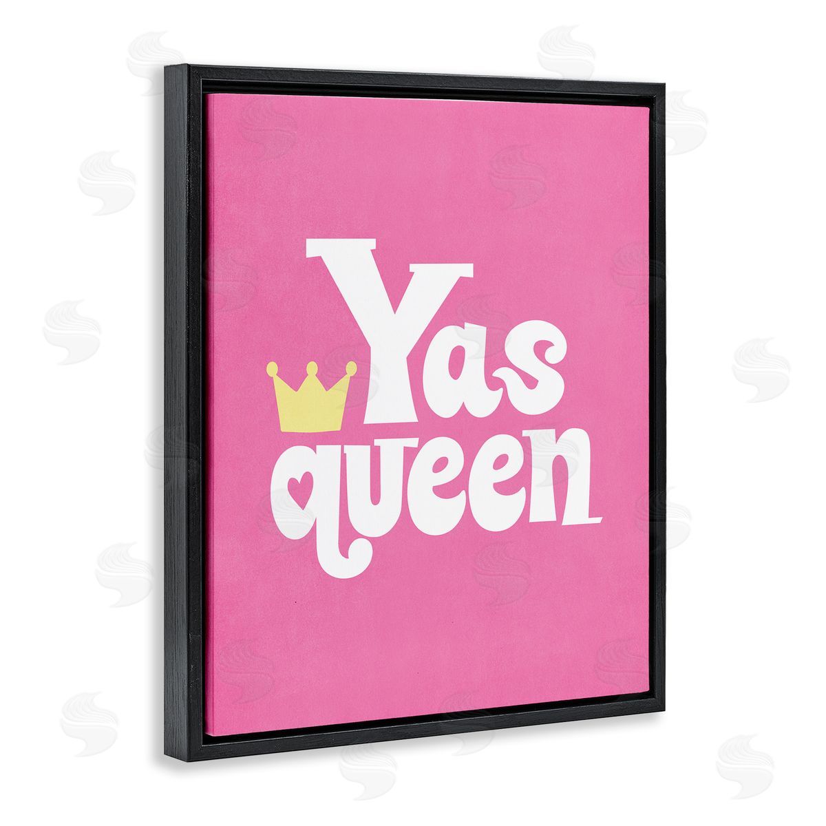 Nataly White Yas Queen with Crown Black Floating Frame Canvas Wall Art Print