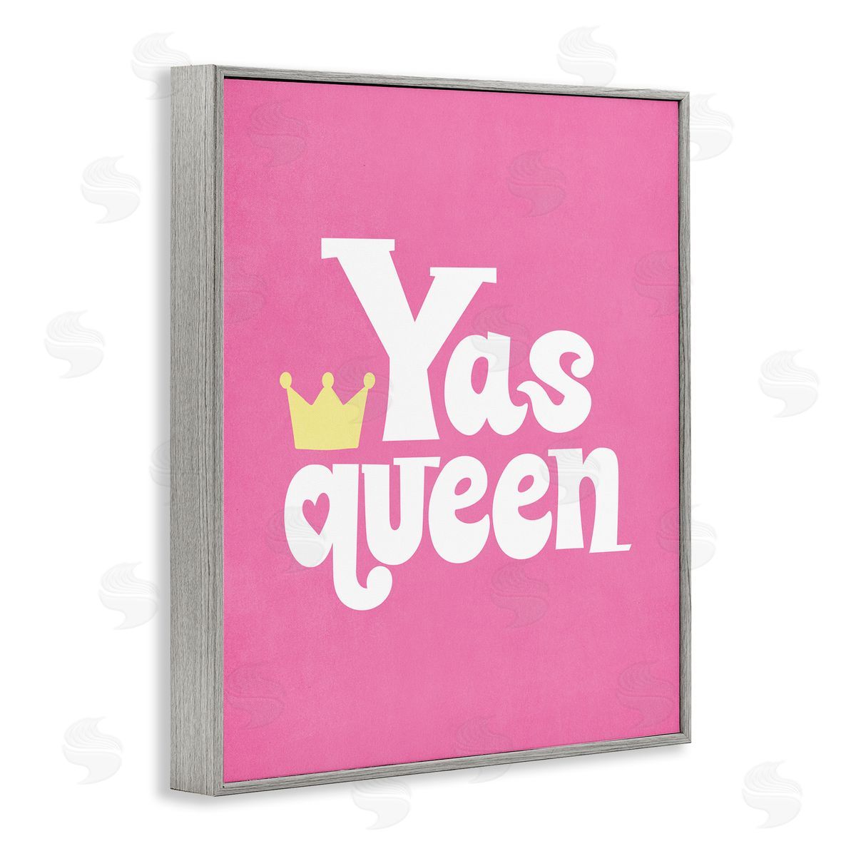 Nataly White Yas Queen with Crown Gray Framed Giclee Wall Art Print