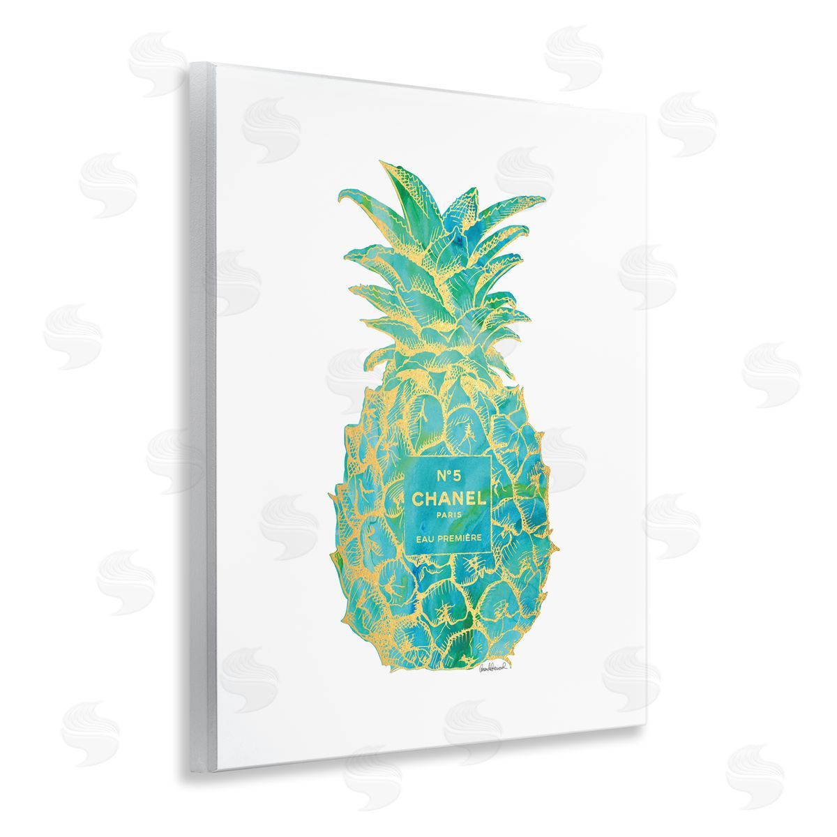 Amanda Greenwood Green Glam Brand Pineapple Wooden Wall Plaque Art Print