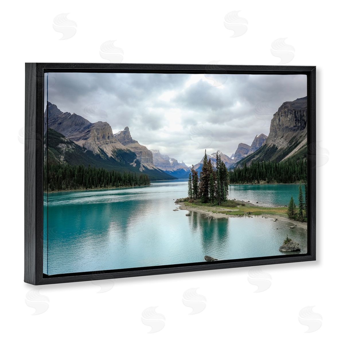 Dan Sproul Peninsula Vast Lake View Black Floating Frame Canvas Wall Art Print