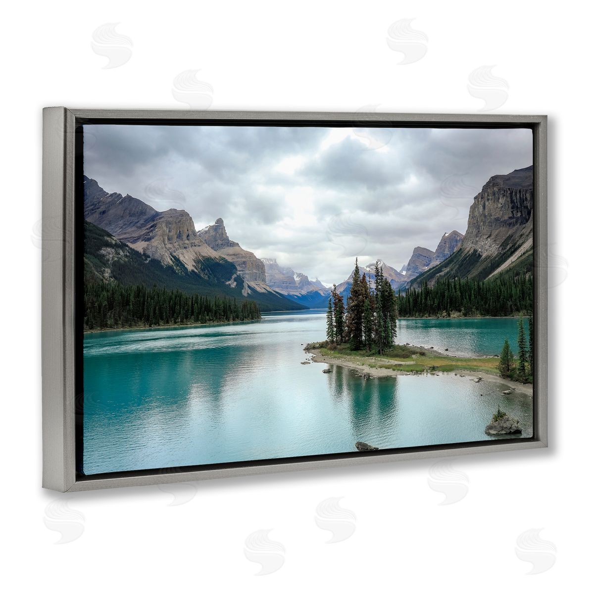 Dan Sproul Peninsula Vast Lake View Gray Floating Frame Canvas Wall Art Print
