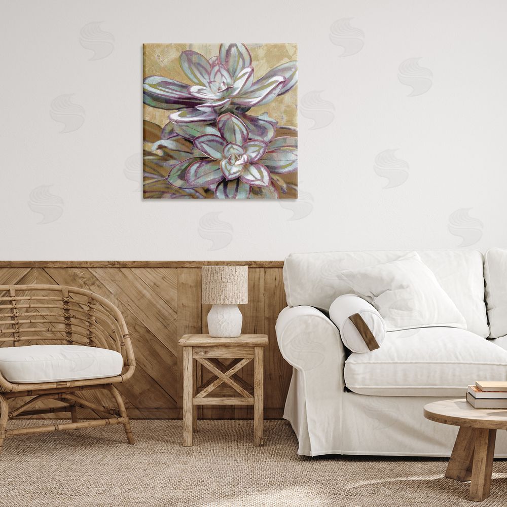 Lindsay Benson Rustic Desert Succulents Canvas Wall Art Print in Room