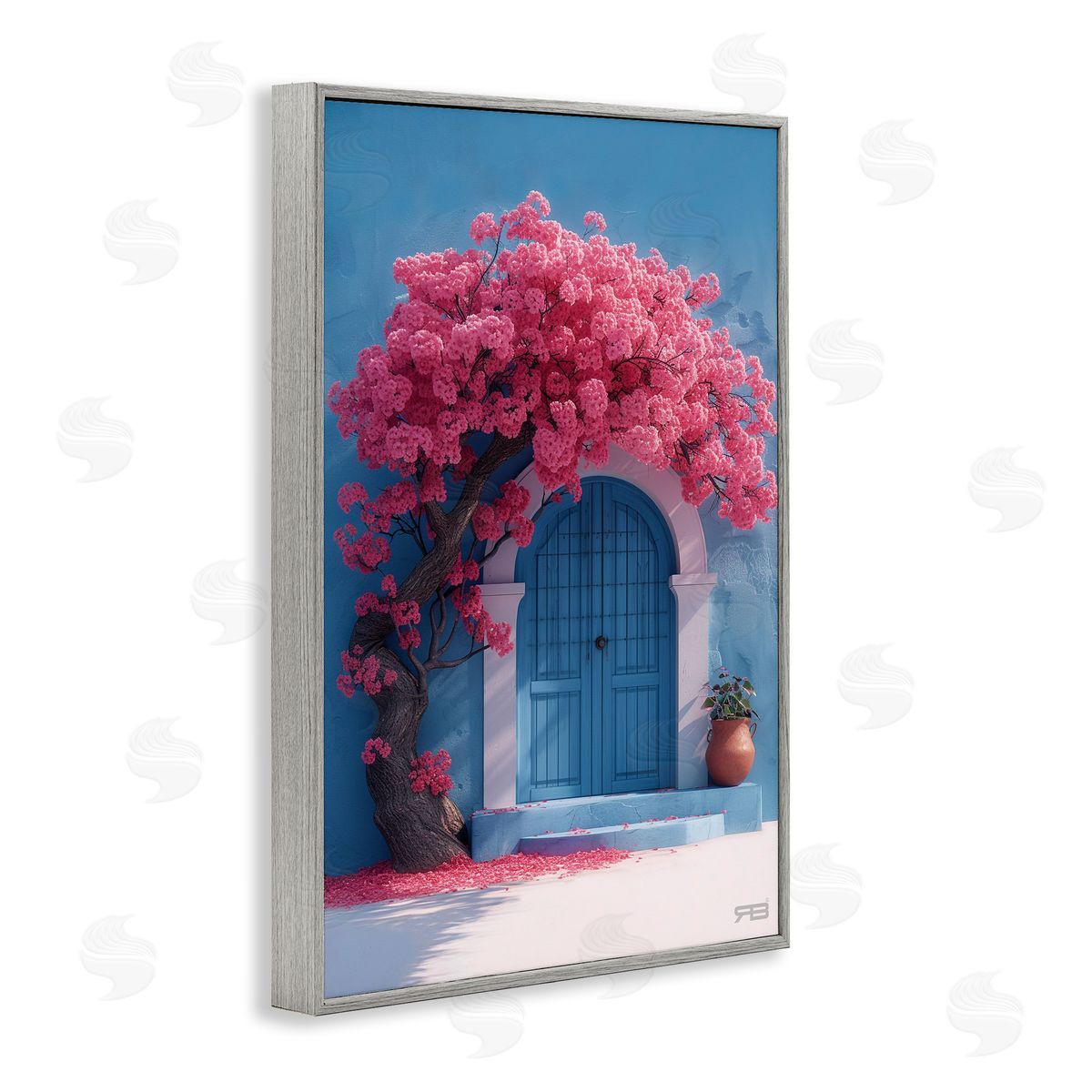 RB Tree Circling Doorway Gray Framed Giclee Wall Art Print
