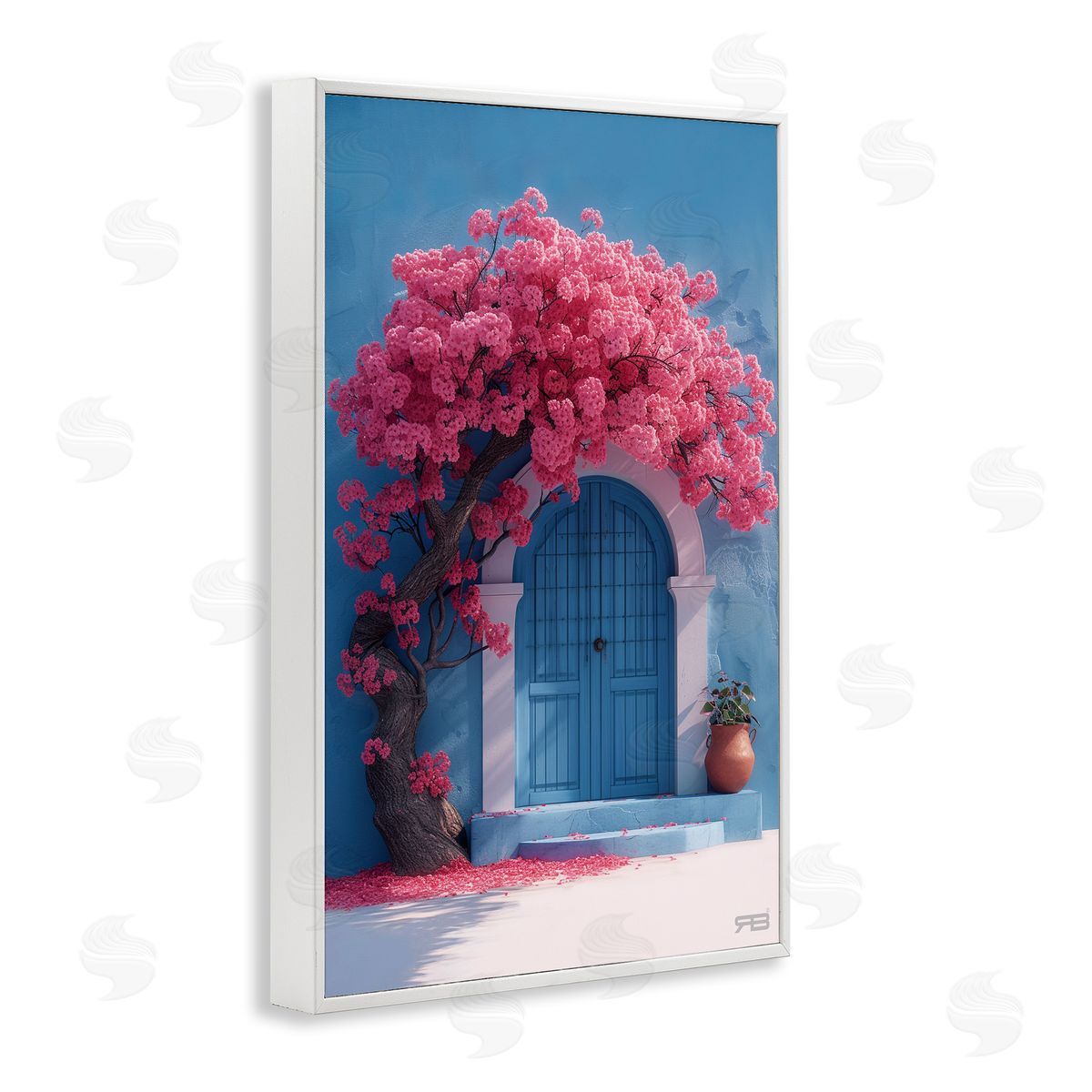 RB Tree Circling Doorway White Framed Giclee Wall Art Print