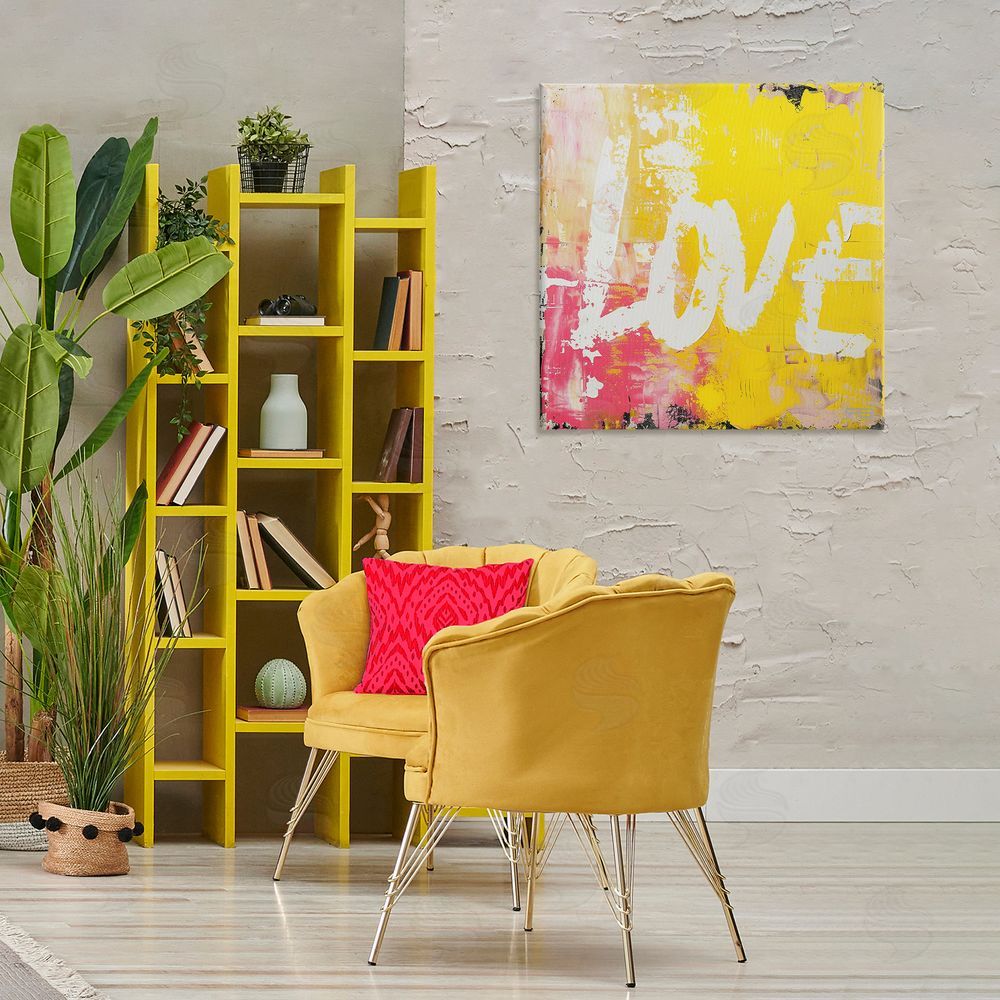 RB Urban Love Paint Style Canvas Wall Art Print in Room