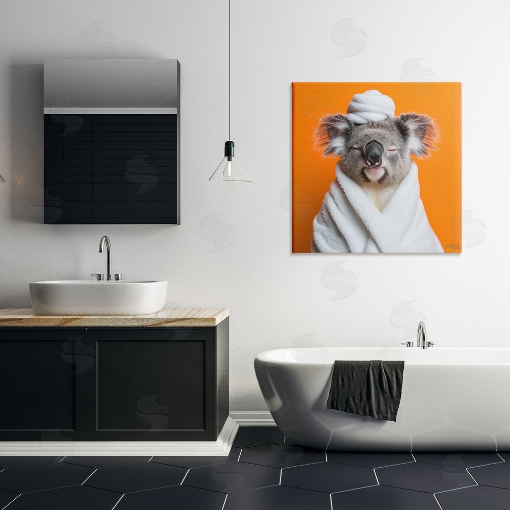 RB Relaxed Bathtime Koala Canvas Wall Art Print in Room