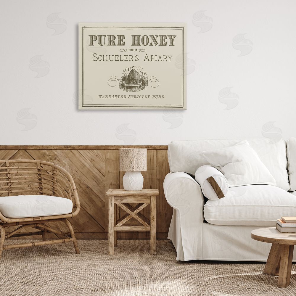 Stupell Studio Vintage Pure Honey Canvas Wall Art Print in Room