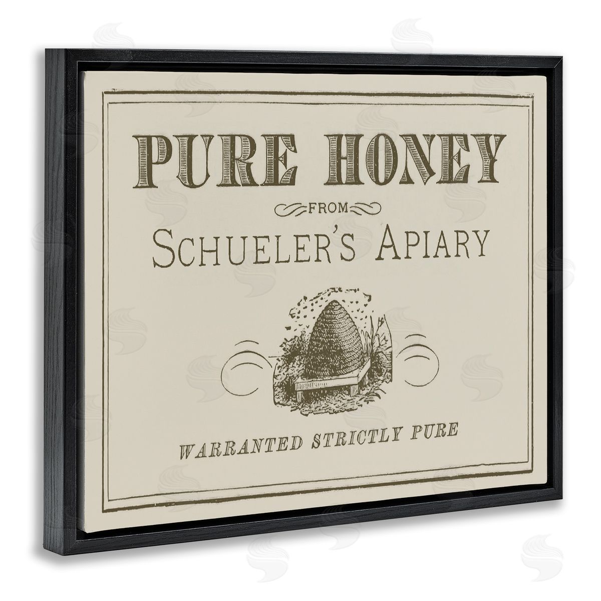 Stupell Studio Vintage Pure Honey Black Floating Frame Canvas Wall Art Print