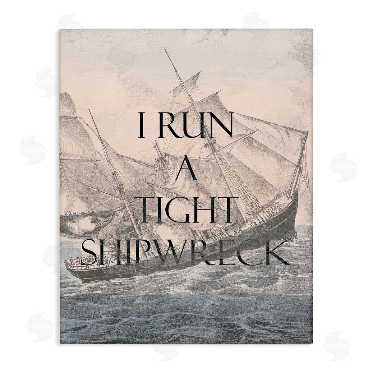 Stupell Studio Run A Tight Shipwreck Canvas Wall Art Print