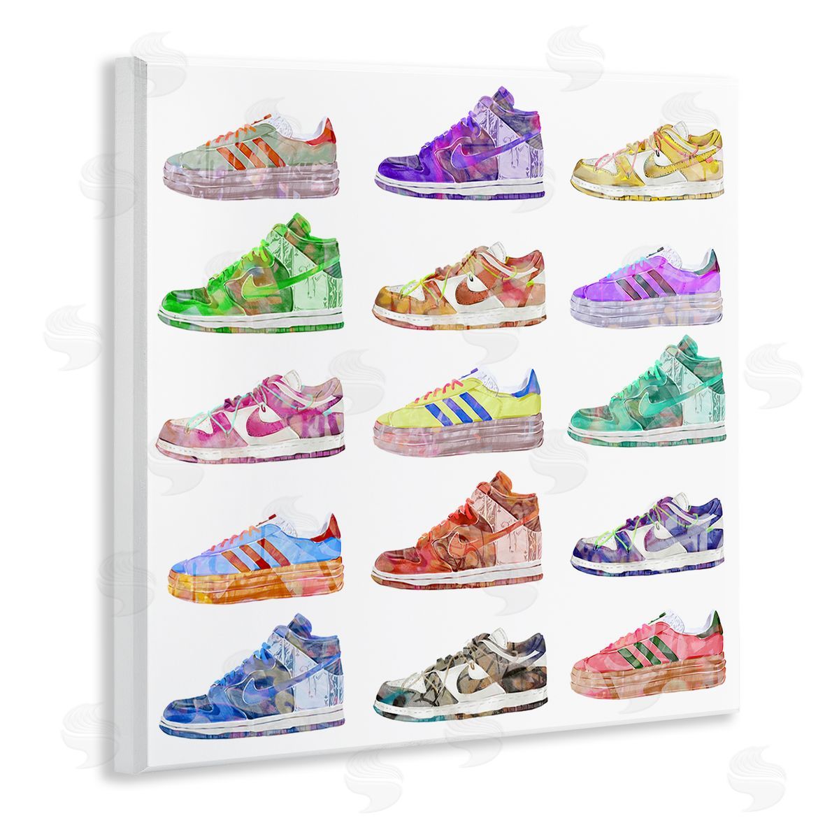 Ziwei Li Modern Sneakers Array Wooden Wall Plaque Art Print