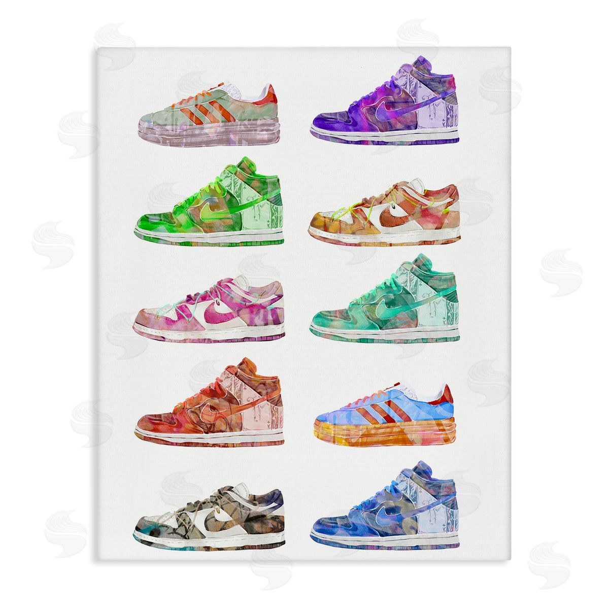 Ziwei Li Rows of Chic Sneakers Canvas Wall Art Print