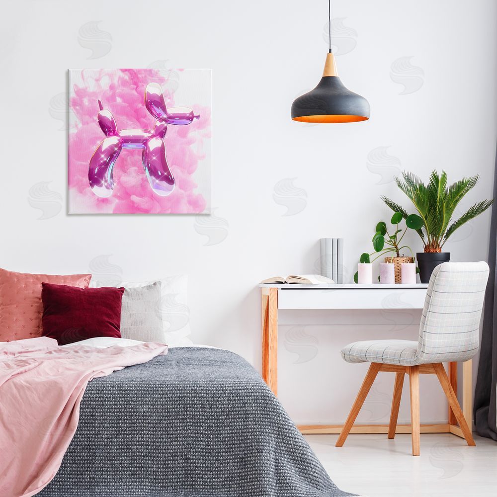 Ziwei Li Sparkle Balloon Dog Canvas Wall Art Print in Room